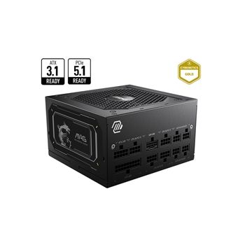 MSI Power Supply MAGA750GLPCIE5II MAG A750GL PCIE5 II 750 Watts 80+ Gold full modular APFC ATX3.1 Retail