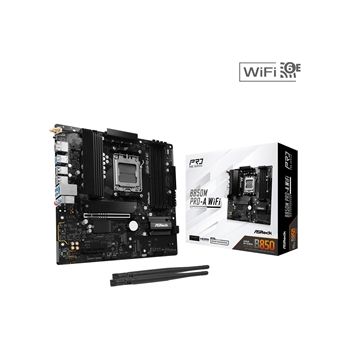 ASRock Motherboard B850M Pro-A WiFi AMD B850 AM5 Max256GB DDR5 Micro ATX Retail