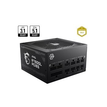 MSI Power Supply MAGA750GLSPCIE5 MAG A750GLS PCIE5 750Watts 80+ Gold Fully-Modular ATX 12V APFC Retail
