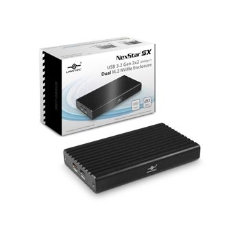 Vantec Accessory NST-262C3 NexStar SX&cedil; USB 3.2 Gen2x2 (20Gbps)&cedil; Dual M.2 NVMe Enclosure