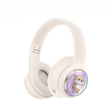 Headphones with Cute Dog LED Design  for Universal Cell Phone And Bluetooth Device (White)