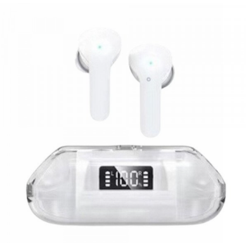 TWS Headphones Ultimate Sound and Advanced Real-Time Battery Display BW04 for Universal Cell Phone And Bluetooth Device (White)