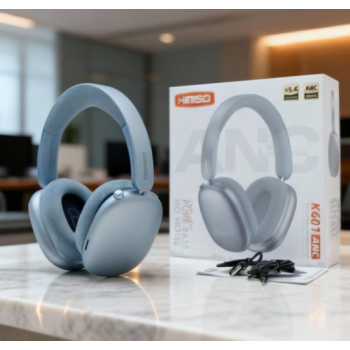 Bluetooth Wireless Surround Sound Headphones with Active Noise Cancellation and Micro SD Card Slot K601ANC (Blue)