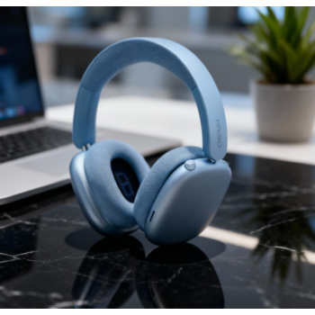 Bluetooth Wireless Surround Sound Headphones with Active Noise Cancellation and Micro SD Card Slot K601ANC (Silver)