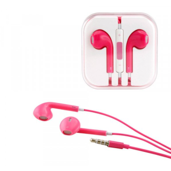 iPhone AUX Style Stereo Earphone Headset with Mic and Volume Control (Hot Pink)