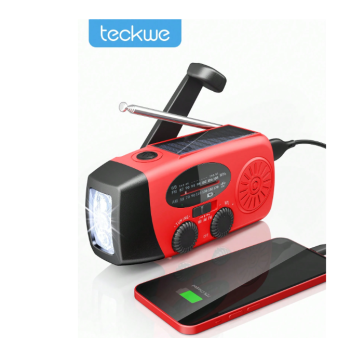 Teckwe Hand Crank Radio With 2000mAh Cellphone
