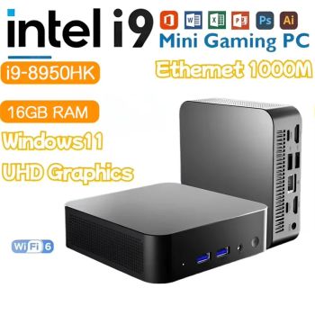 Mini PC Portable Intel Core i9 8950HK Windows 11 Wifi 6 Mini Computer 16GB RAM 1TB SSD 1000M Ethernet Gaming PC Desktop Mini PC
