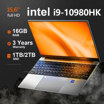 15.6 inch Portable Laptop Fingerprint Unlock Notebook 16GB 1TB Windows 11 Gaming Laptops Computer Intel i9-10980HK Notebook PC