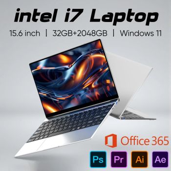 New Ultra Slim Laptop Intel Core i7 8650U 15.6" 32GB RAM 2TB SSD Gaming PC Office Study Computer PC Windows 11 Pro