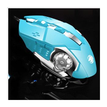 Mechanical Keyboard Wired Mouse Set Usb Interface Rechargeable Blue Retro Punk Version - Blue audio mouse macro program