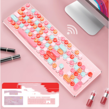 Macaron Wired Mechanical Keyboard And Green Axis Mouse Set - StyleM