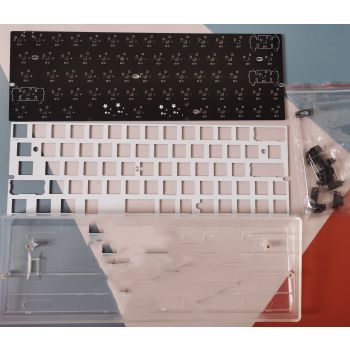 Customized Mechanical Keyboard Kit Left 64 Glass Fiber Positioning Plate RGB Bottom Light - Package two with transparent