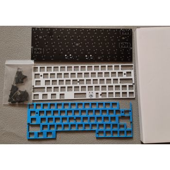 Customized Mechanical Keyboard Kit Left 64 Glass Fiber Positioning Plate RGB Bottom Light - Package three with silencer c