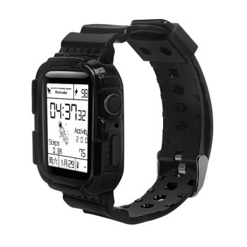 Transparent Case Integrated Sports Wristband - Black-40mm S