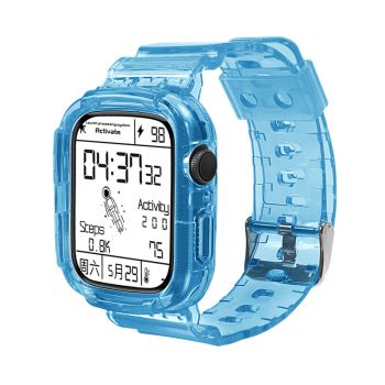 Transparent Case Integrated Sports Wristband - Blue-38mm L
