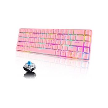 Professional Gaming Keyboard Mechanical Mini 68 Keys RGB LED Backlit For PC X Box