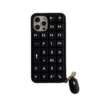 Creative Mouse Keyboard Phone Shell Kneading Silicone - Black-IphoneXSmax