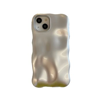 Solid Color Frosted Meteorite Pattern Phone Case - Matte Silver-IPhone15