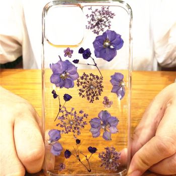 Epoxy Pearl Real Flower Phone Case - Purple-IPhone6plus