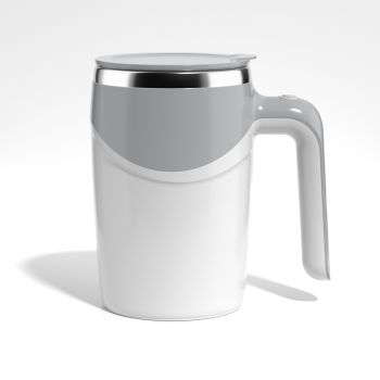 Rechargeable Model Automatic Stirring Cup Coffee Cup High Value Electric Stirring Cup Lazy Milkshake Rotating Magnetic Water Cup - White USB charging