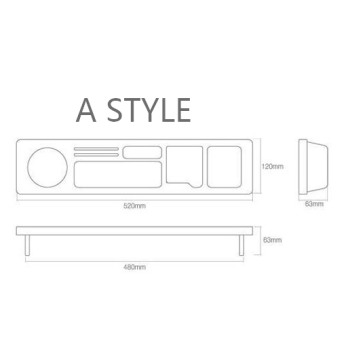 Creative office supplies desktop receptacle shelf multi-functional computer keyboard finishing shelf partition shelf wholesale - A style-52×12cm