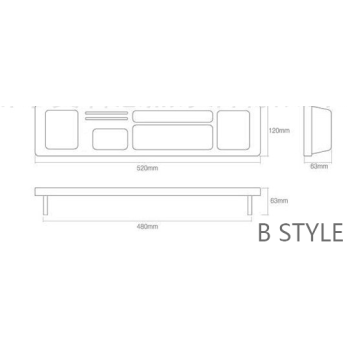 Creative office supplies desktop receptacle shelf multi-functional computer keyboard finishing shelf partition shelf wholesale - B style-52×12cm