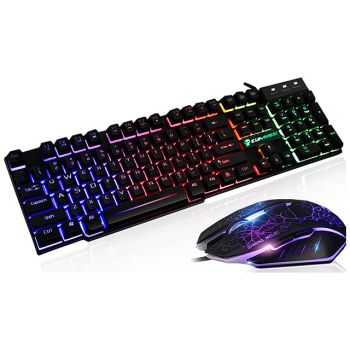 Kuiying T6 illuminated keyboard and mouse set - Black