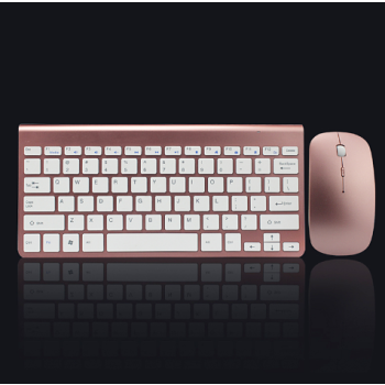 2.4G Wireless Keyboard And Mouse Protable Mini Keyboard Mouse Combo Set For Notebook Laptop Mac Desktop PC Computer Smart TV PS4 - Rose gold