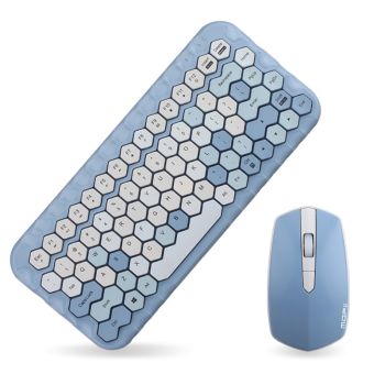 Girl Heart Wireless Keyboard And Mouse Set Mini Keyboard - Blue