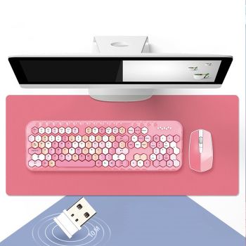 Girl Heart Wireless Keyboard And Mouse Set Mini Keyboard - Light pink