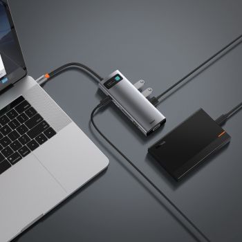 9 In 1 Multifunctional USB-C HUB Docking Station Space Gray