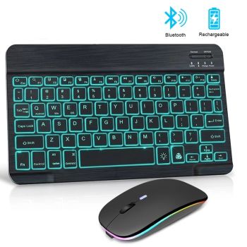 Tablet PC External Wireless Bluetooth Keyboard And Mouse Set - Black-USB