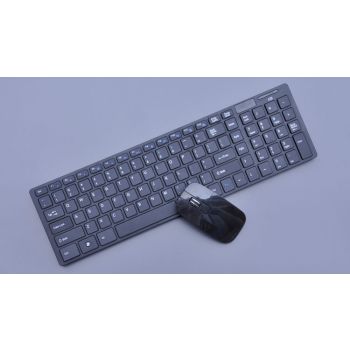 Thin Wireless Keyboard And Mouse Suit Usb Computer Notebook - Black