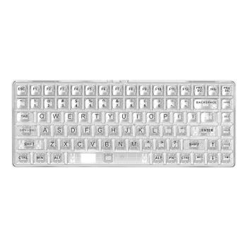 Transparent Bluetooth Wireless Tri-mode Mechanical Keyboard - Transparent Keyboard-White Axis-USB