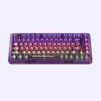 Transparent Three-mode Mechanical Keyboard Hot-swappable Wireless Bluetooth - Moonflower Dance-USB