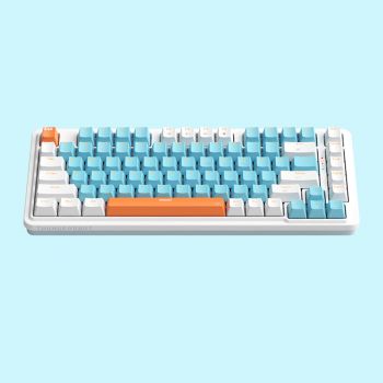 Transparent Three-mode Mechanical Keyboard Hot-swappable Wireless Bluetooth - Orange Soda-USB