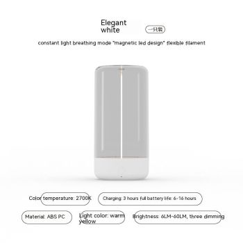 New LED Camping Light Type-c Rechargeable Portable Night Light With High Transparency And Anti Drop Creative Atmosphere Light - White-USB