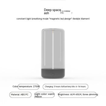 New LED Camping Light Type-c Rechargeable Portable Night Light With High Transparency And Anti Drop Creative Atmosphere Light - Dark Grey-USB