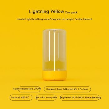 New LED Camping Light Type-c Rechargeable Portable Night Light With High Transparency And Anti Drop Creative Atmosphere Light - Yellow-USB