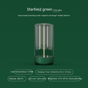 New LED Camping Light Type-c Rechargeable Portable Night Light With High Transparency And Anti Drop Creative Atmosphere Light - Green-USB