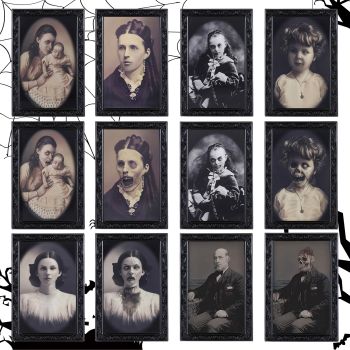 Halloween Decoration 3D Changing Face Moving Picture Frame Portrait Horror For Horror Party Decors Home Decorations - Ghost Painting 6pcs C