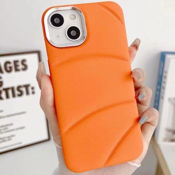 Liquid Oil Injection Silicone Frosted Phone Case - Orange-Iphone14