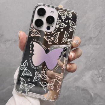 Mirror Phone Case Female - White Butterfly Mirror-IPhoneXR