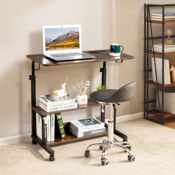 Retro Brown Adjustable Computer Desk