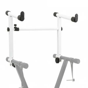 5 Core Keyboard Stand Adapter 2 Tier Adjustable Second Extension Add On For Digital Piano Stands - White