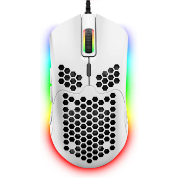 Wired Lightweight 6 RGB Backlit Gaming Mouse With 7 Buttons 6400DPI For PC Gamer----White