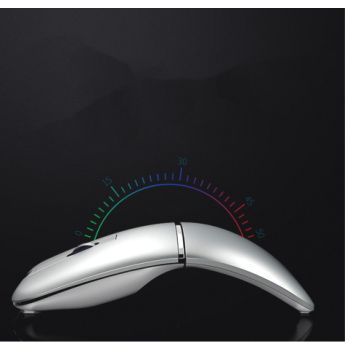 Bluetooth Wireless Mouse Rechargeable Ultra-Thin Mute, Crystal Silver Single Mode