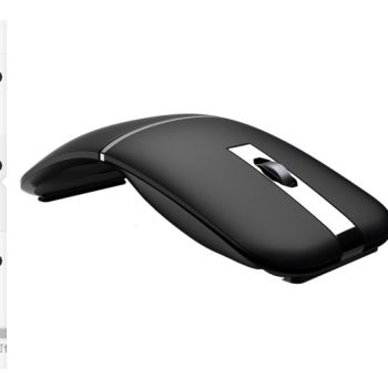 Dual-Mode Bluetooth Wireless Mouse Rechargeable Ultra-Thin Mute, Mystery Night Black