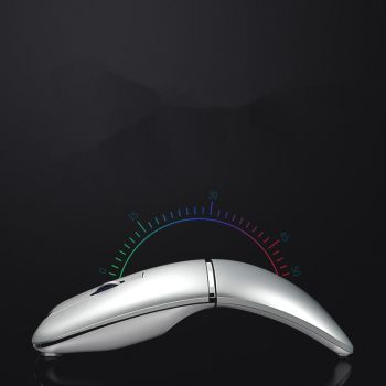 Dual-Mode Bluetooth Wireless Mouse Rechargeable Ultra-Thin Mute, Crystal Silver