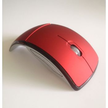 Wireless Optical Mouse Folding Mouse Creative Folding Switch Featured Curved Mouse - Red